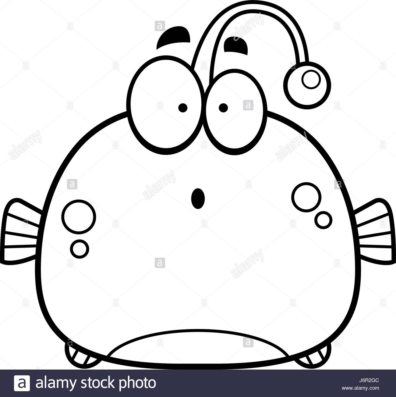 1300x1302 A Cartoon Illustration Of A Viperfish Looking Surprised Stock