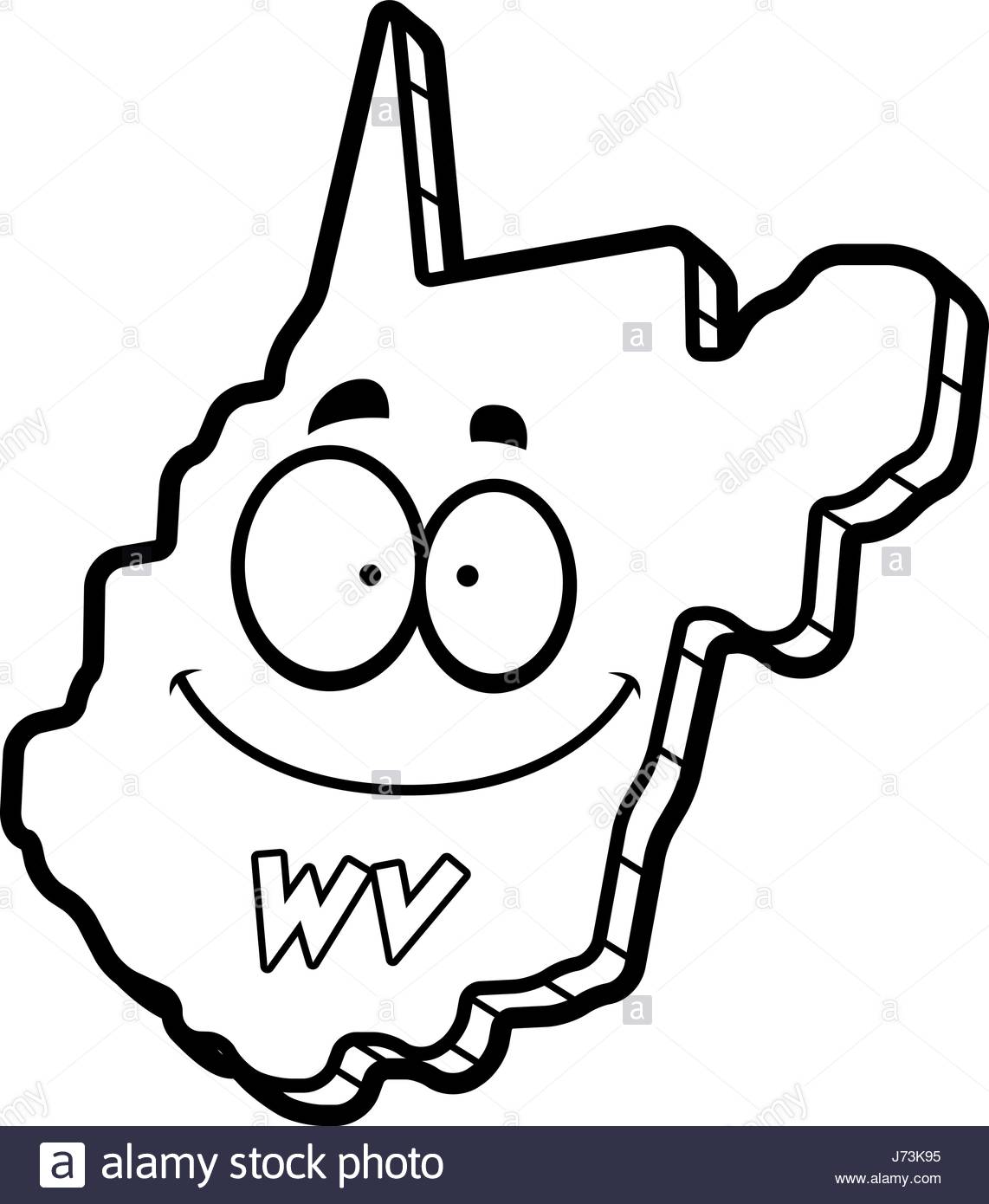 1142x1390 A Cartoon Illustration Of The State Of West Virginia Smiling Stock