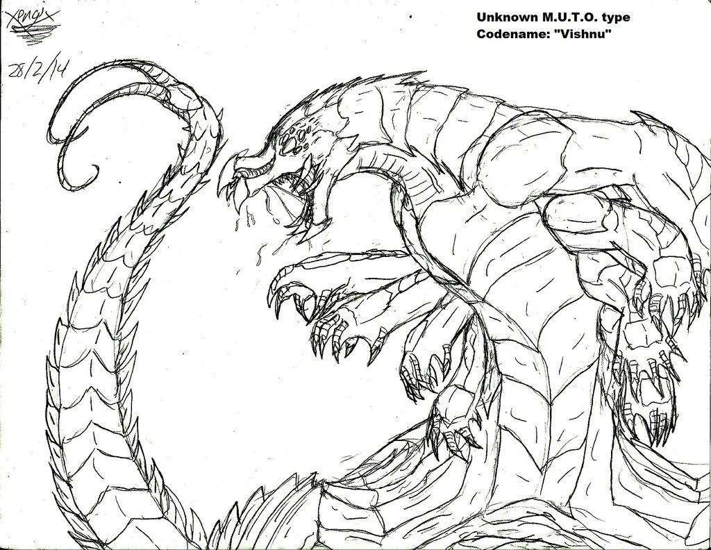 1024x792 Godzilla 2014 My Vishnu Concept By Xengix008