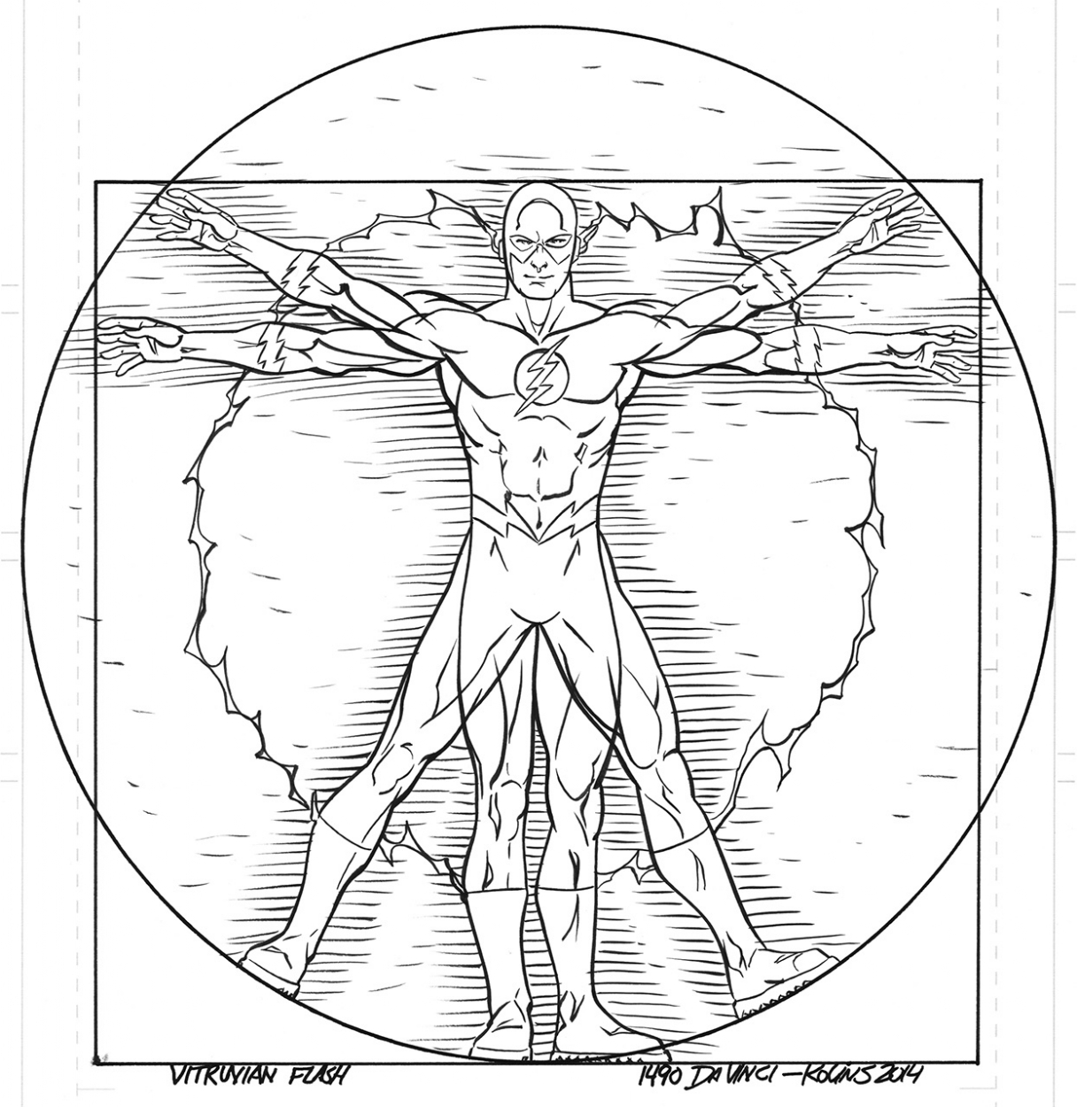 1216x1250 The Flash Da Vinci Vitruvian Man , In Francis Chervenak'S