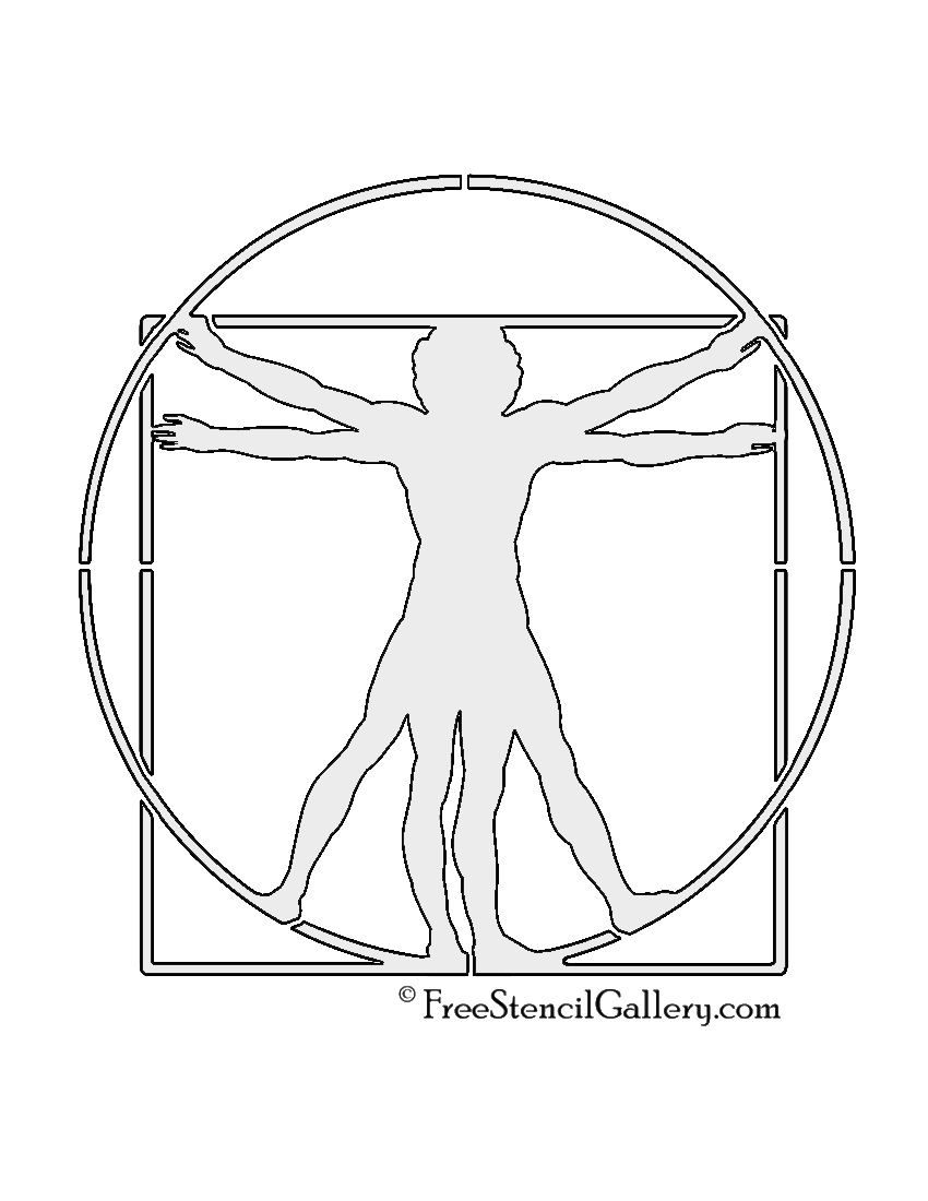 850x1100 Vitruvian Man Stencil Free Stencil Gallery
