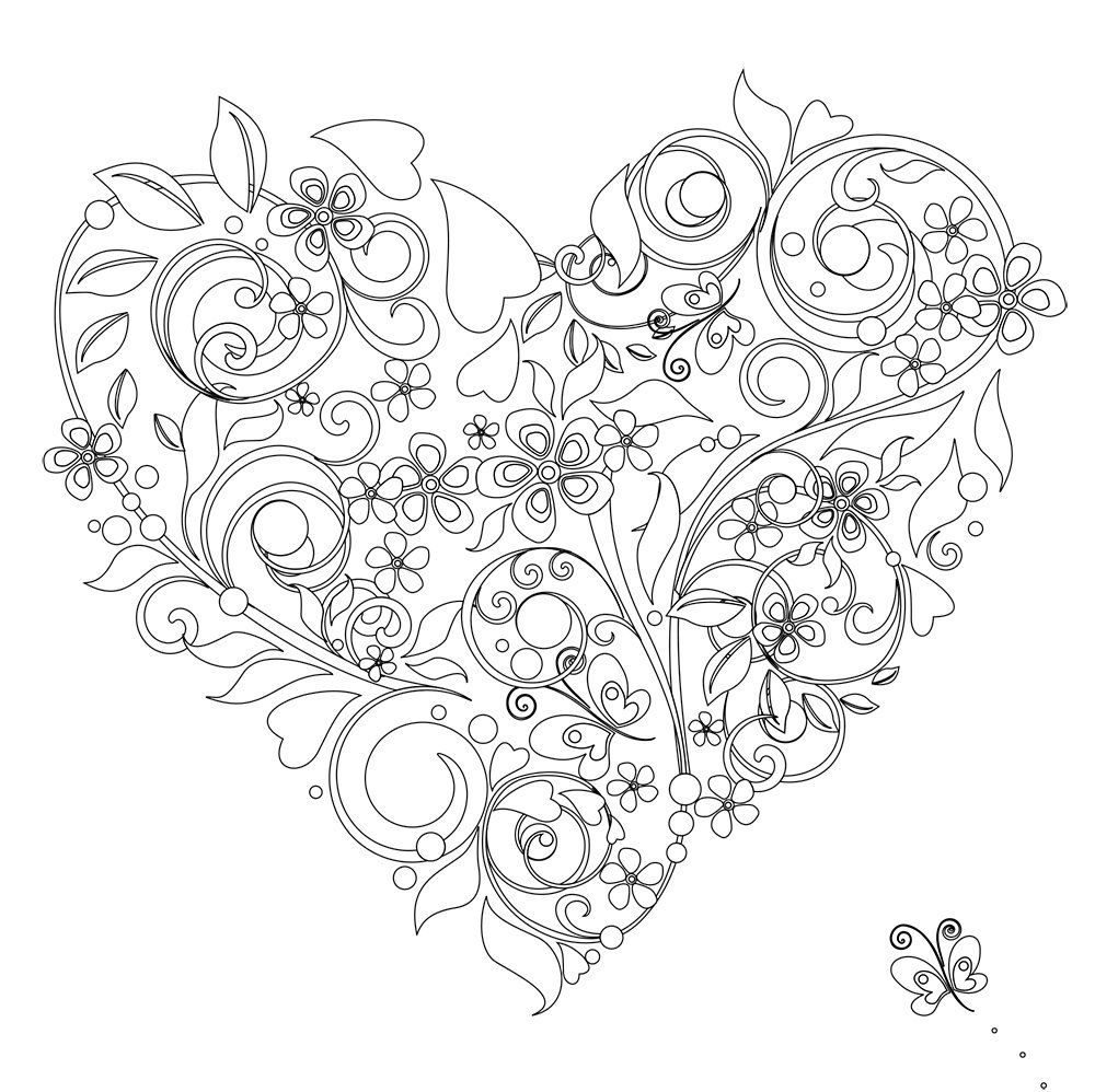 1000x998 Vive Le Color! Hearts (Adult Coloring Book) Color In De Stress