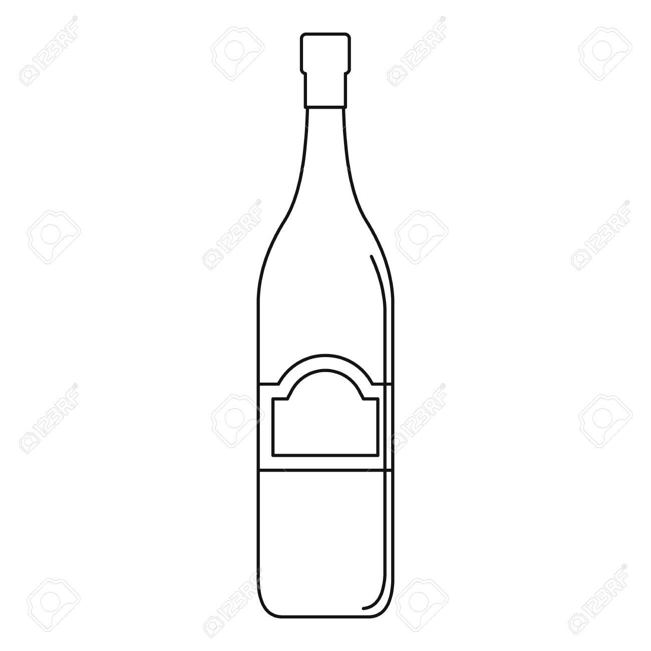 1300x1300 One Bottle Icon, Outline Style Royalty Free Cliparts, Vectors,