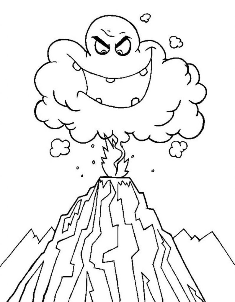 796x1024 Volcano Coloring Pages Printable New Download Volcano Coloring