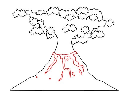 516x390 Drawing A Cartoon Volcano