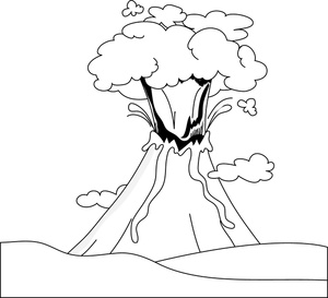 300x273 Volcano Clipart Black And White