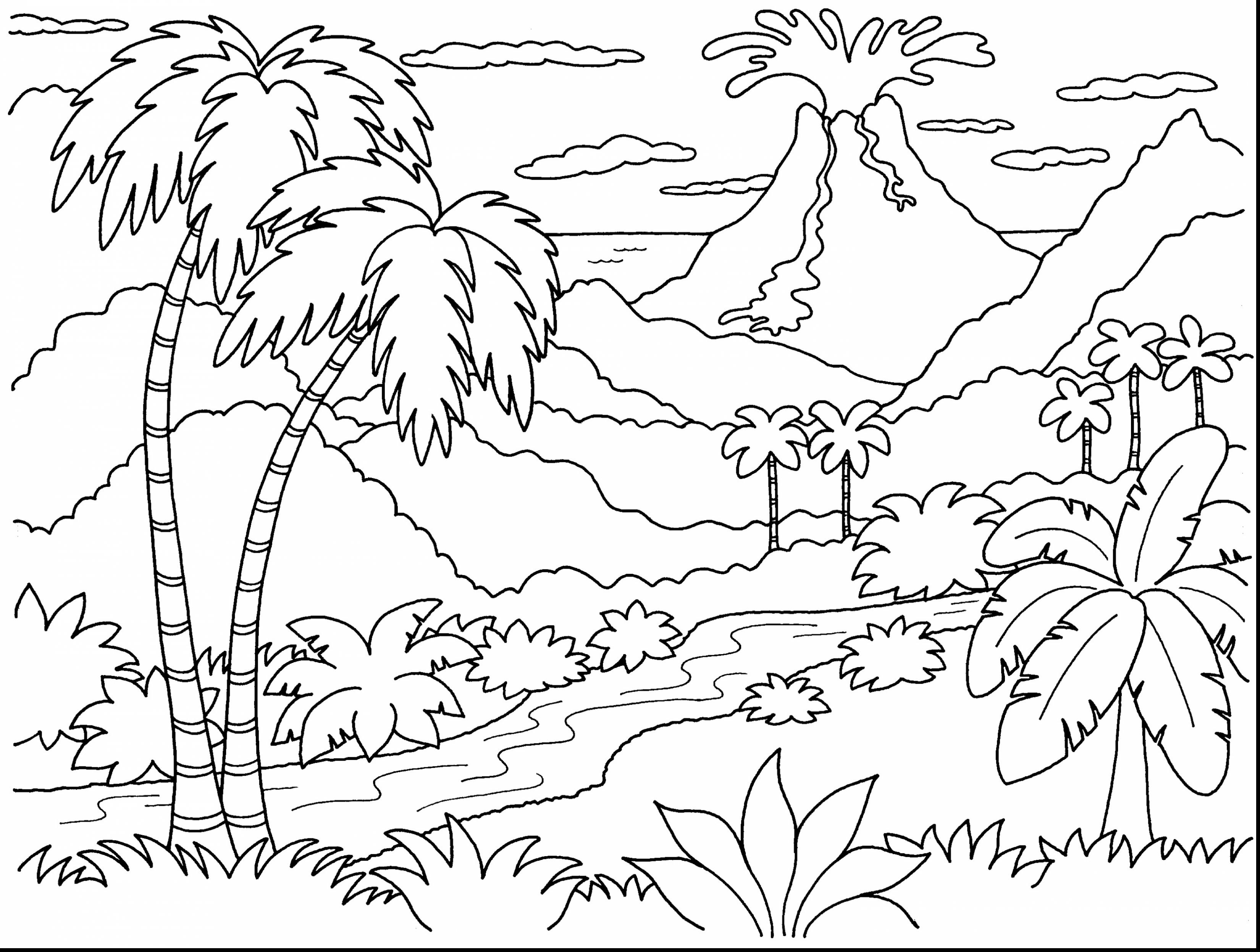 3300x2493 Volcano Coloring Pages