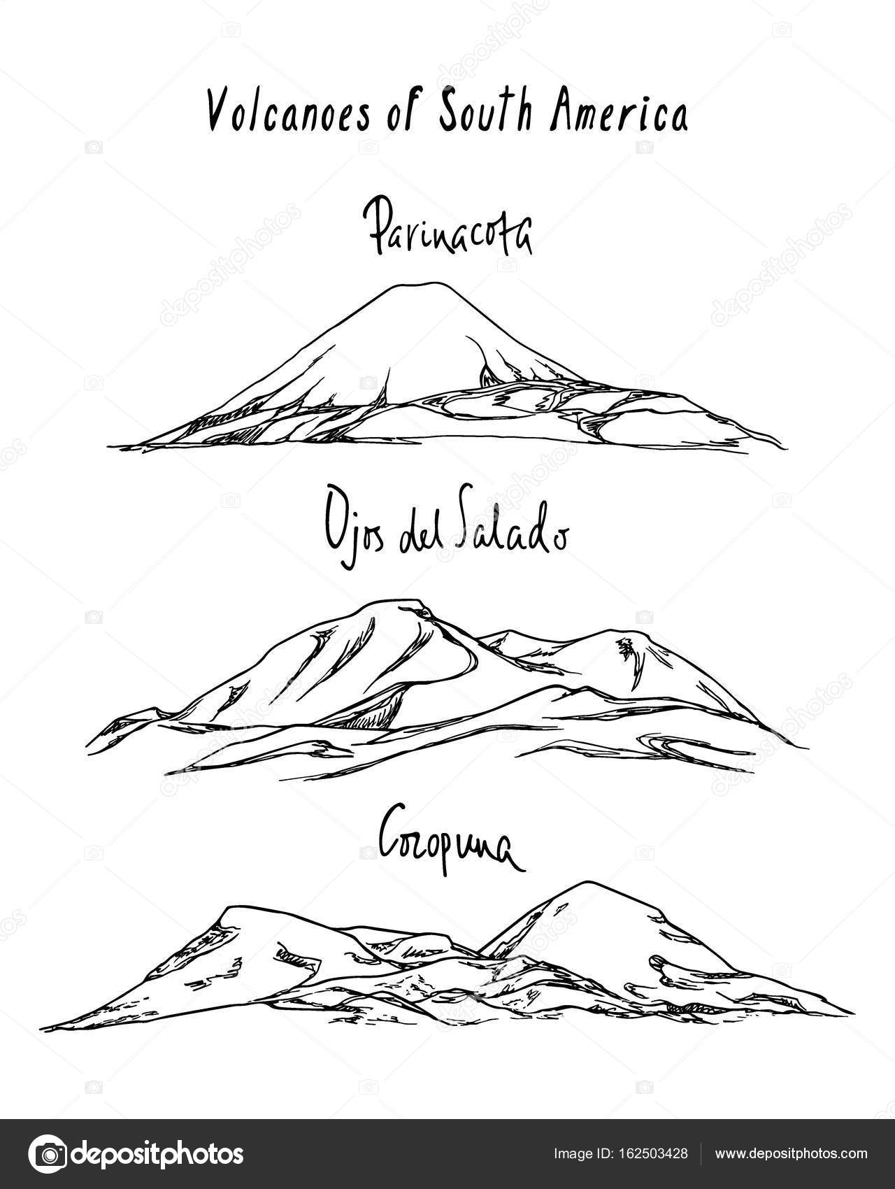 1280x1700 Hand Drawn Volcanoes Stock Vector Ezhevica
