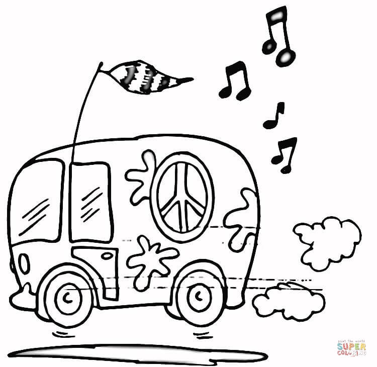 750x730 Vw Bus Coloring Page Free Printable Coloring Pages