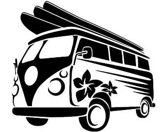 340x270 Surfing Logo 3 Surf Board Surfer Wave Volkswagen Bus Beach