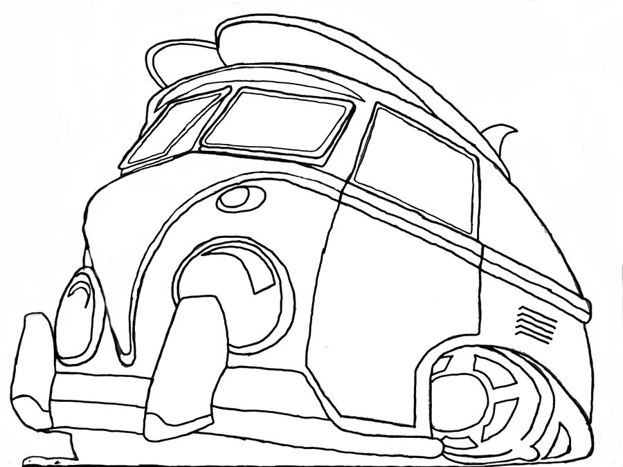 900x675 Vw Van Lineart By Death By A Emo