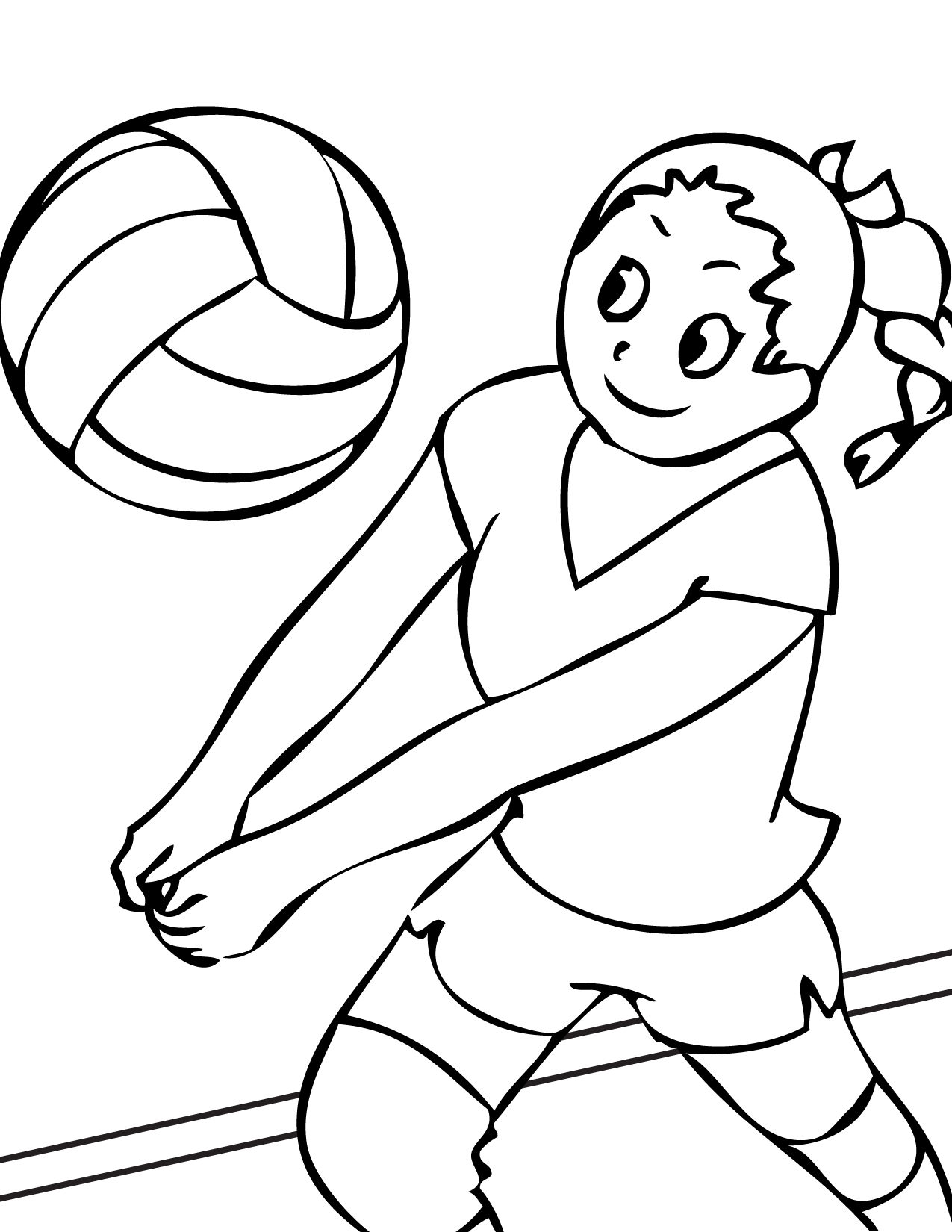1275x1650 Easily Volleyball Coloring Pages Ball Page Wecoloringpage