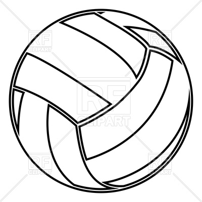 400x400 Volleyball Ball Outline Royalty Free Vector Clip Art Image