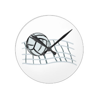 324x324 Volleyball Net Wall Clocks Zazzle
