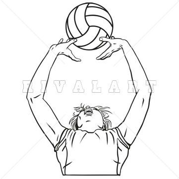 361x361 Sports Clipart Image Of Black White Girls Woman Womens Volleyball