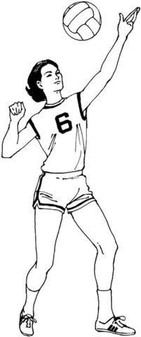 201x480 Woman Plays Volleyball Coloring Page Free Printable Coloring Pages