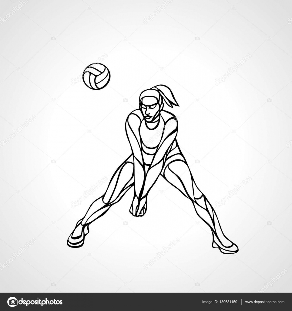 Volleyball Player Drawing at GetDrawings | Free download