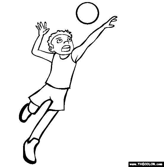 554x565 Volleyball Coloring Page Free Volleyball Online Coloring Obede