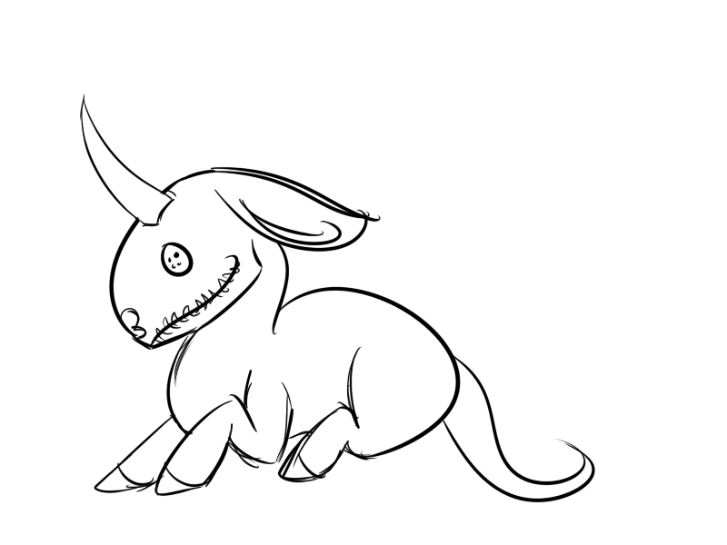 800x600 Fawnling Voodoo Doll Lineart