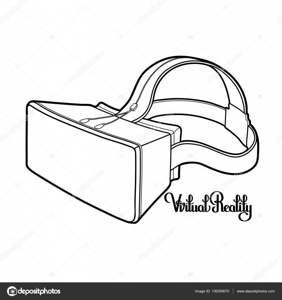 963x1024 Graphic Virtual Reality Headset. Stock Vector Homunkulus28