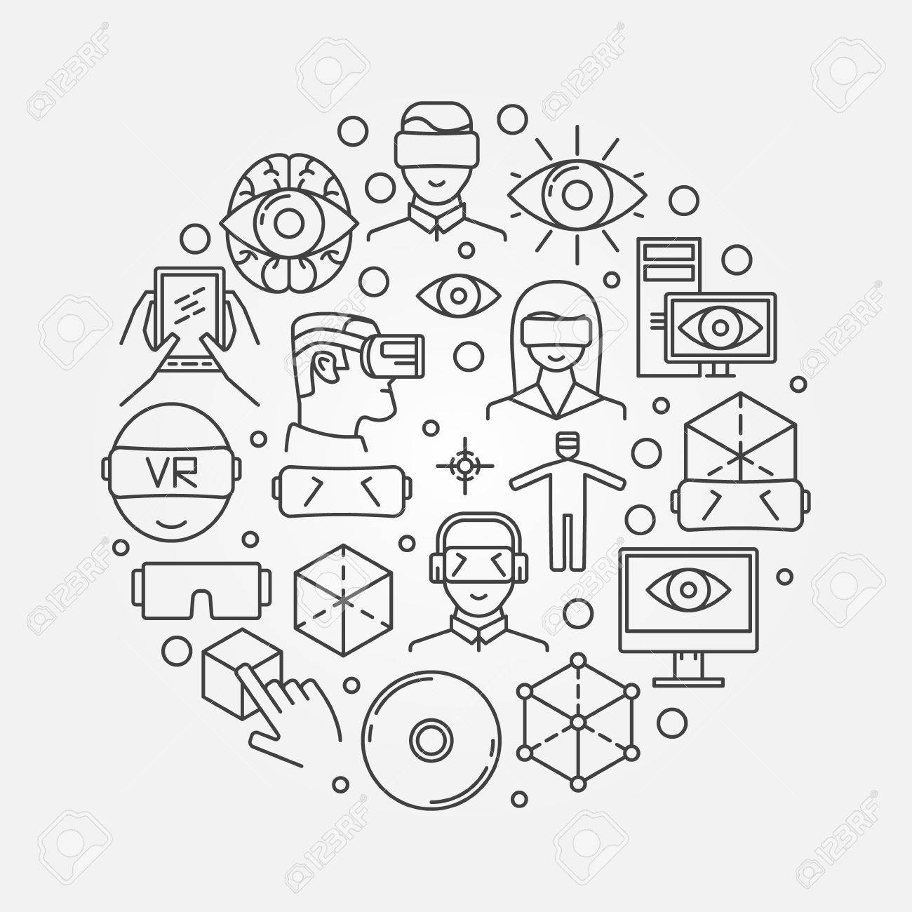 1300x1300 Virtual Reality Or Vr Illustration