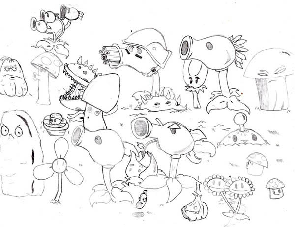 600x463 Kids Drawing Of Plant Vs Zombie Coloring Page Coloring Sky