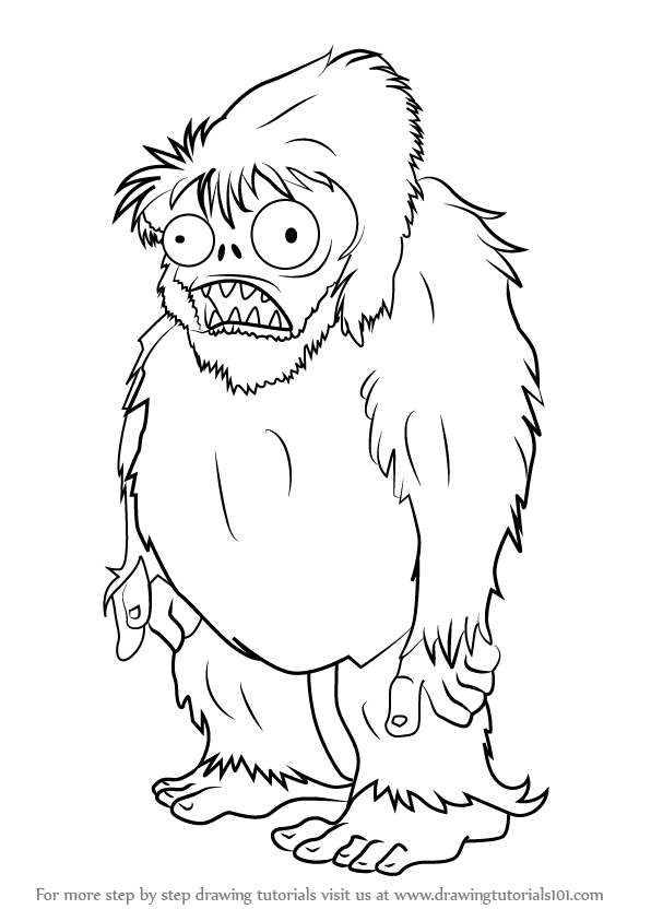 596x843 Learn How To Draw Zombie Yeti From Plants Vs. Zombies (Plants Vs