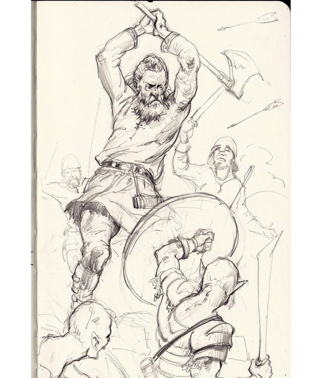 1080x1297 Morning Sketch. Vikings Vs Orcs. Badass Vs Badass.