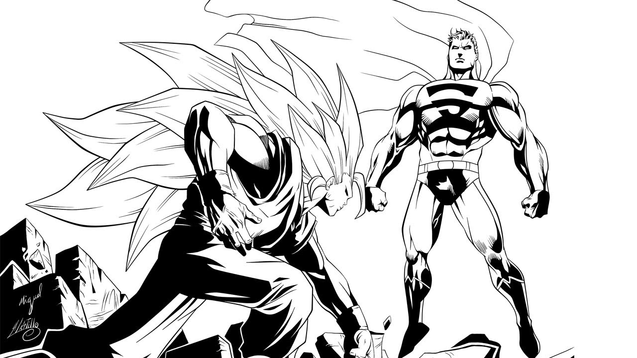 1280x720 Speed Inking Goku Vs Superman