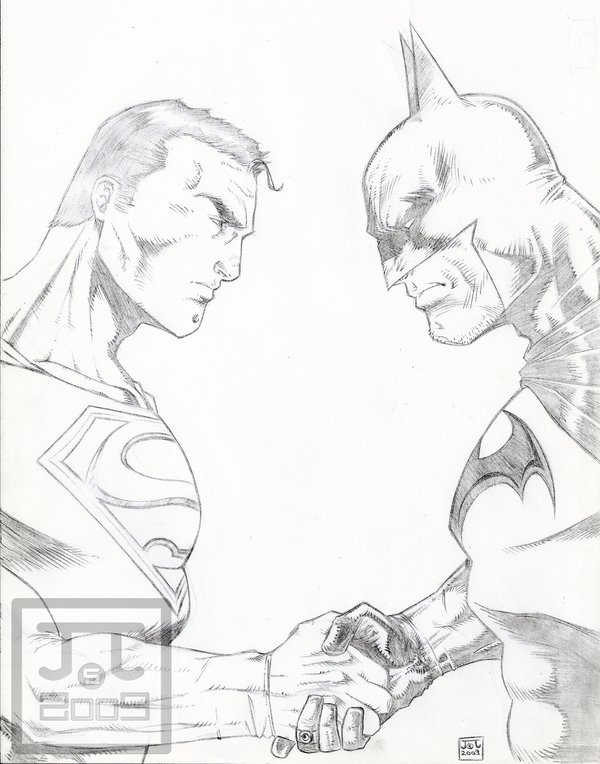 600x764 Superman Vs Batman Sketch2009 By Barfast