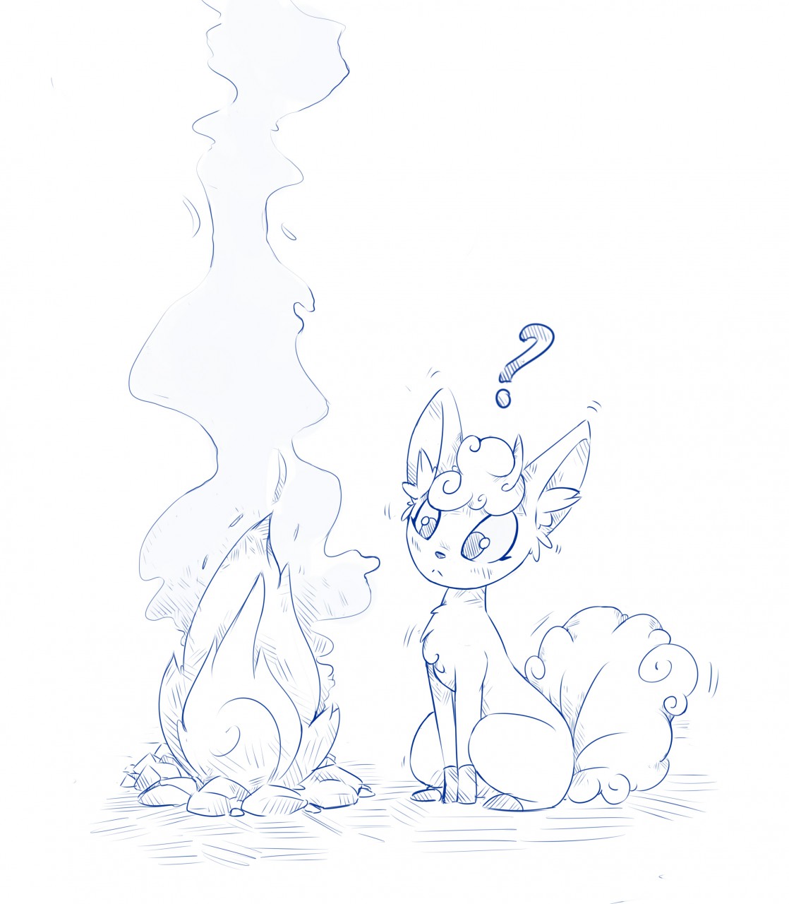 1118x1280 Sketch] A Very Curious Newborn Alola Vulpix By Wouhlven