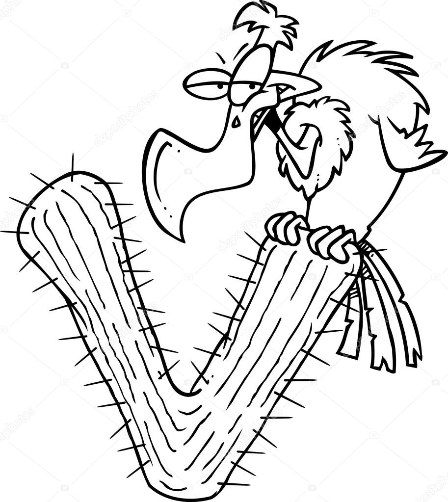 913x1023 Cartoon Vulture Alphabet Letter V Stock Vector Ronleishman
