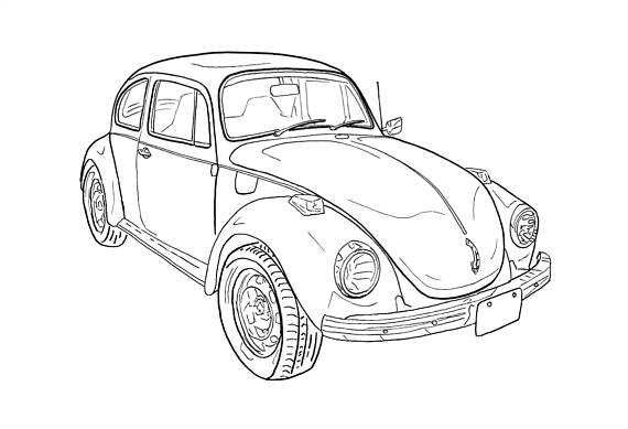 Vw Beetle Drawing at GetDrawings | Free download