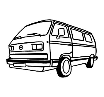355x332 Vw Bus Bulli T4 T3 T5 Ca. Wall Tattoo Sticker 50 X 40, Colour