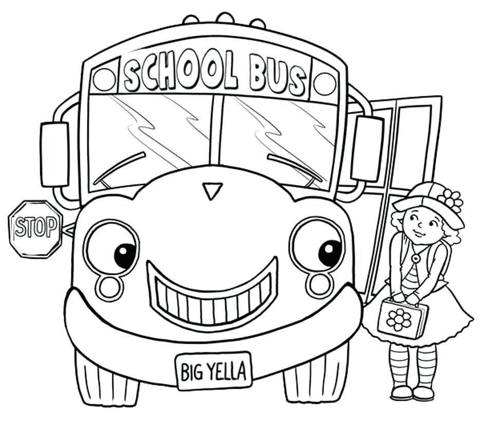 936x836 Bus Coloring Pages Little Girl And School Bus Coloring Page