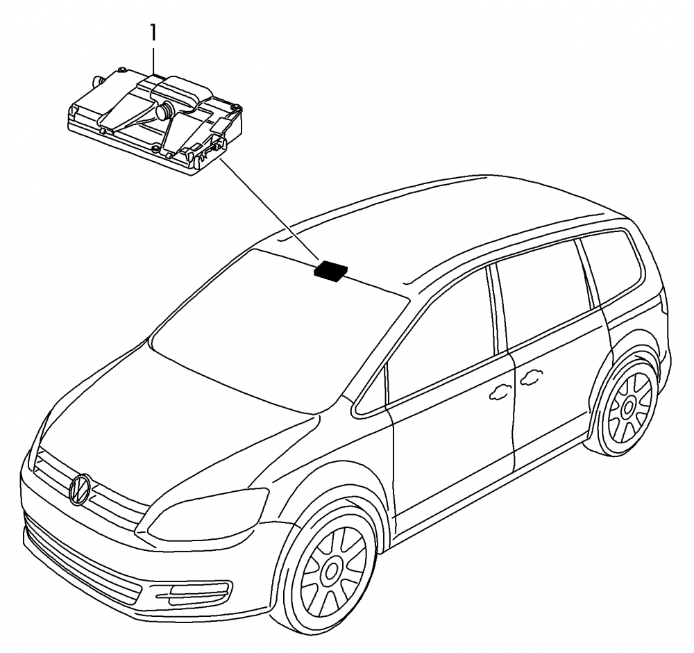 1000x940 Oem 3aa980654d Front Fas Camera For Vw Tiguan, Passat, Sharan