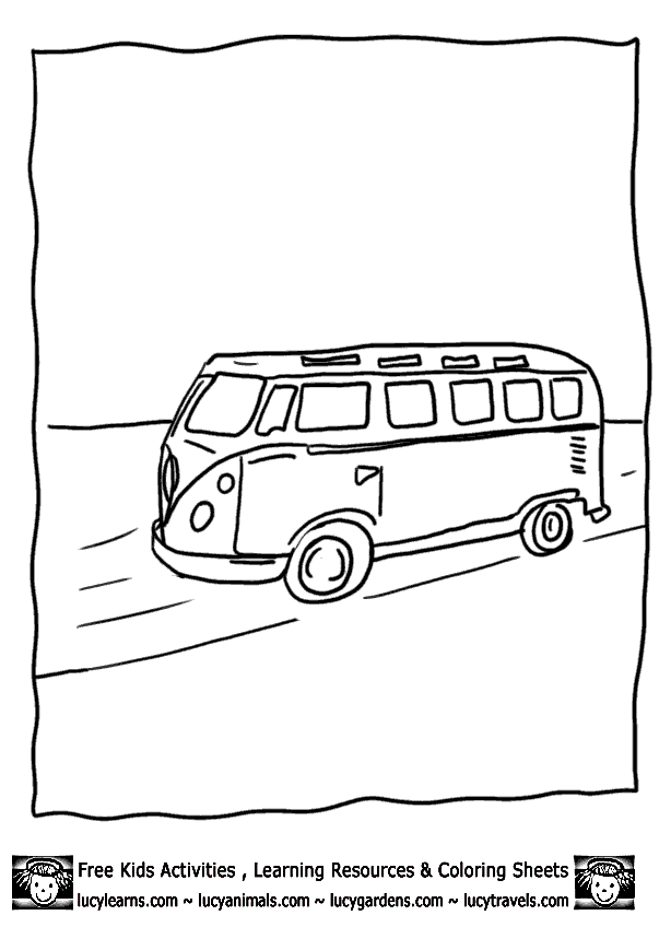 603x848 Free Car Coloring Pages Vw Camper Van,lucy's Camping Coloring