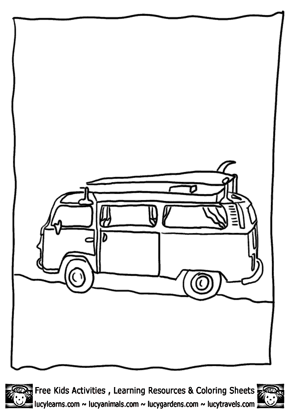 603x848 Free Car Coloring Pages Vw Camper Van,lucy's Camping Coloring