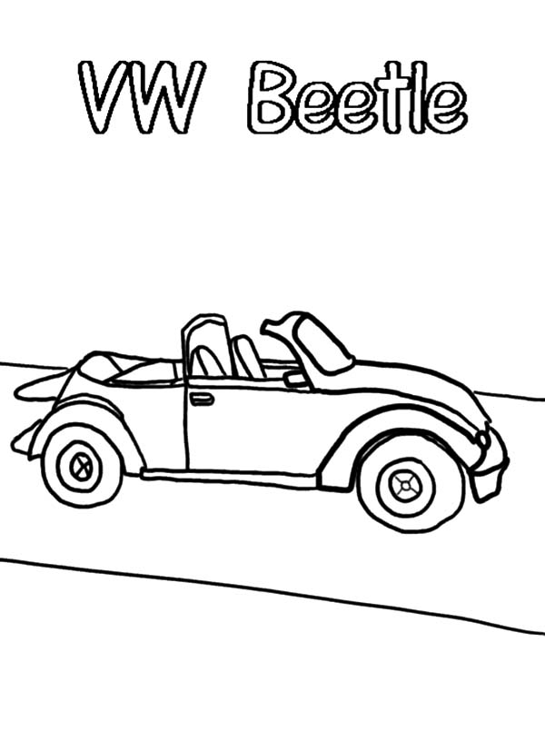 600x805 Sketch Volkswagen Beetle Coloring Pages. Instant Download