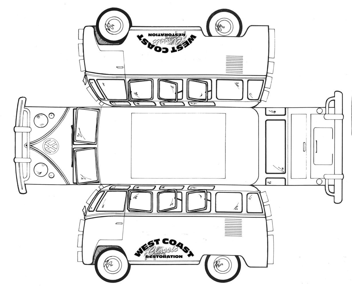 1227x1000 8 Images Of Paper Vw Bus Printable Template
