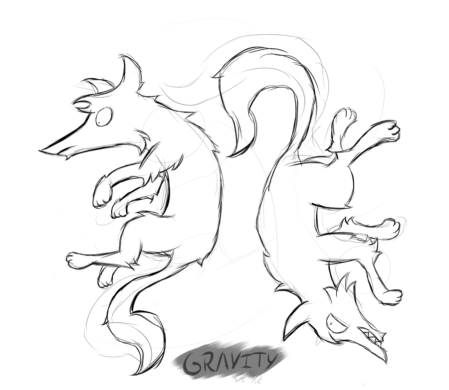 900x783 Gravity(Some Sketch Drawing With Fox Things Again) By Wonder