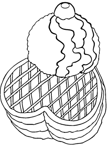 360x480 Ice Cream With Waffles Coloring Page Free Printable Coloring Pages