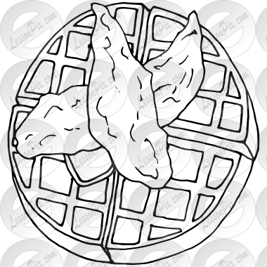 380x380 Chicken And Waffles Outline For Classroom Therapy Use