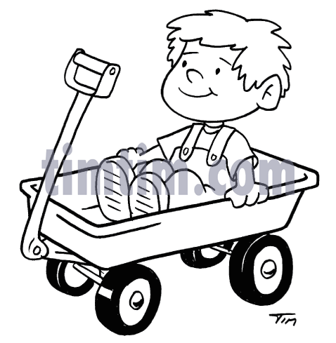 478x489 Free Drawing Of A Wagon Boy Bw From The Category Parents Amp Kids