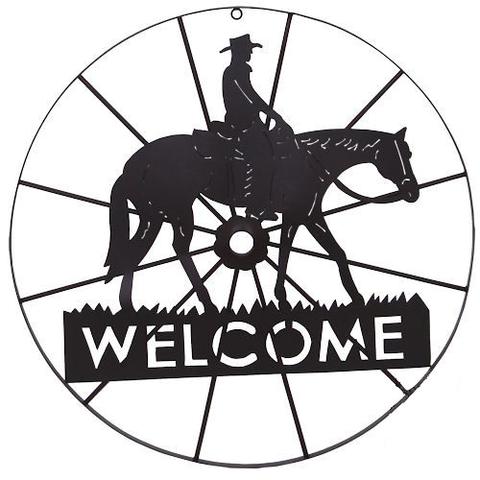 480x480 Western Welcome Cowboy Amp Wagon Wheel Wall Art Wild West Living