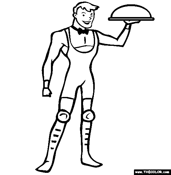 554x565 The Waiter Pro Wrestler Online Coloring Page
