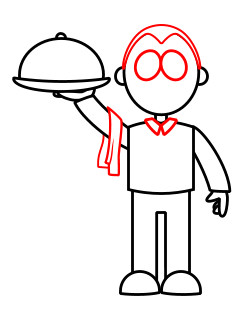 250x320 Cartoon Waiter Drawing Lesson