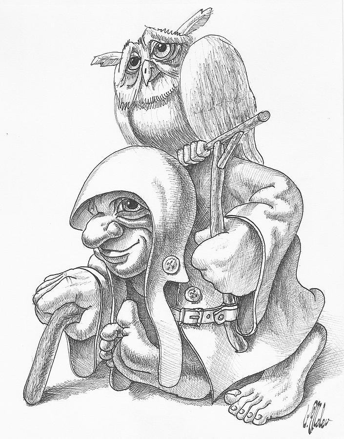 705x900 Sage On A Walk Drawing By Victor Molev