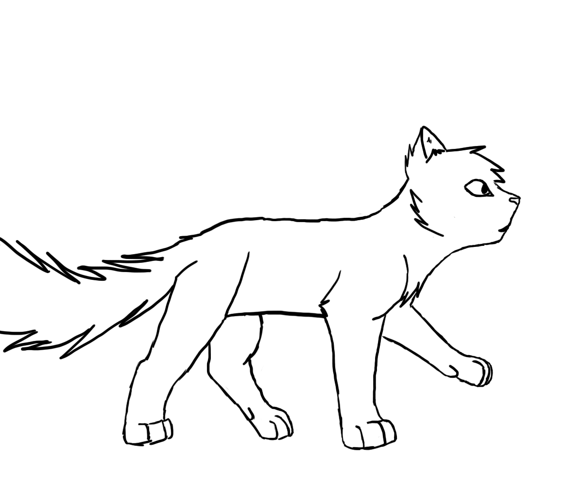 1200x1000 Cat Walk Lineart Animation By Squalled 101