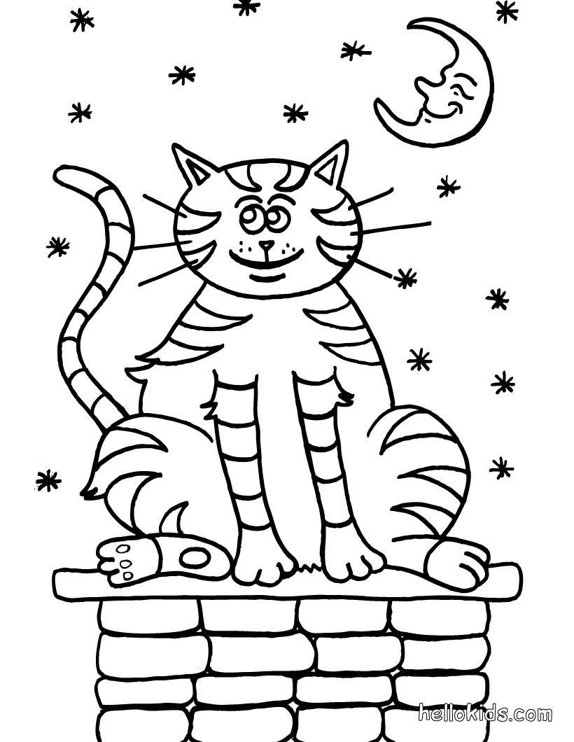 820x1060 Walking Cat Coloring Pages
